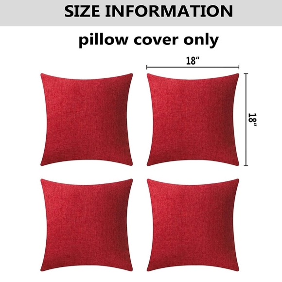 Burgundy Burlap Pillow Cover (Set of 4) - Picture 4 of 4